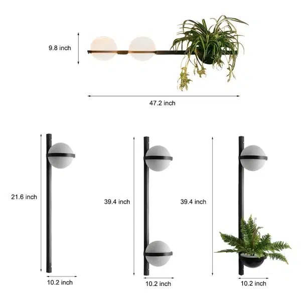 Creative Flowerpot Ball Waterproof LED Black Modern Outdoor Wall Light - Image 7