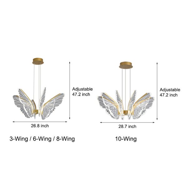 Butterflies LED Dimmable with Remote Control Modern Chandelier Hanging Lamp - Image 8