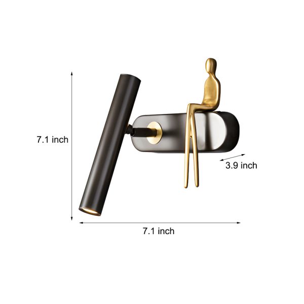 Brass Villain Wall Lamp - 1-Light Slender Adjustable LED Wall Spotlight - Image 7