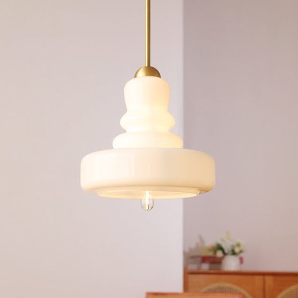 Modern Colorful Glass Gourd Shade 1-Light Pendant Light - Image 15