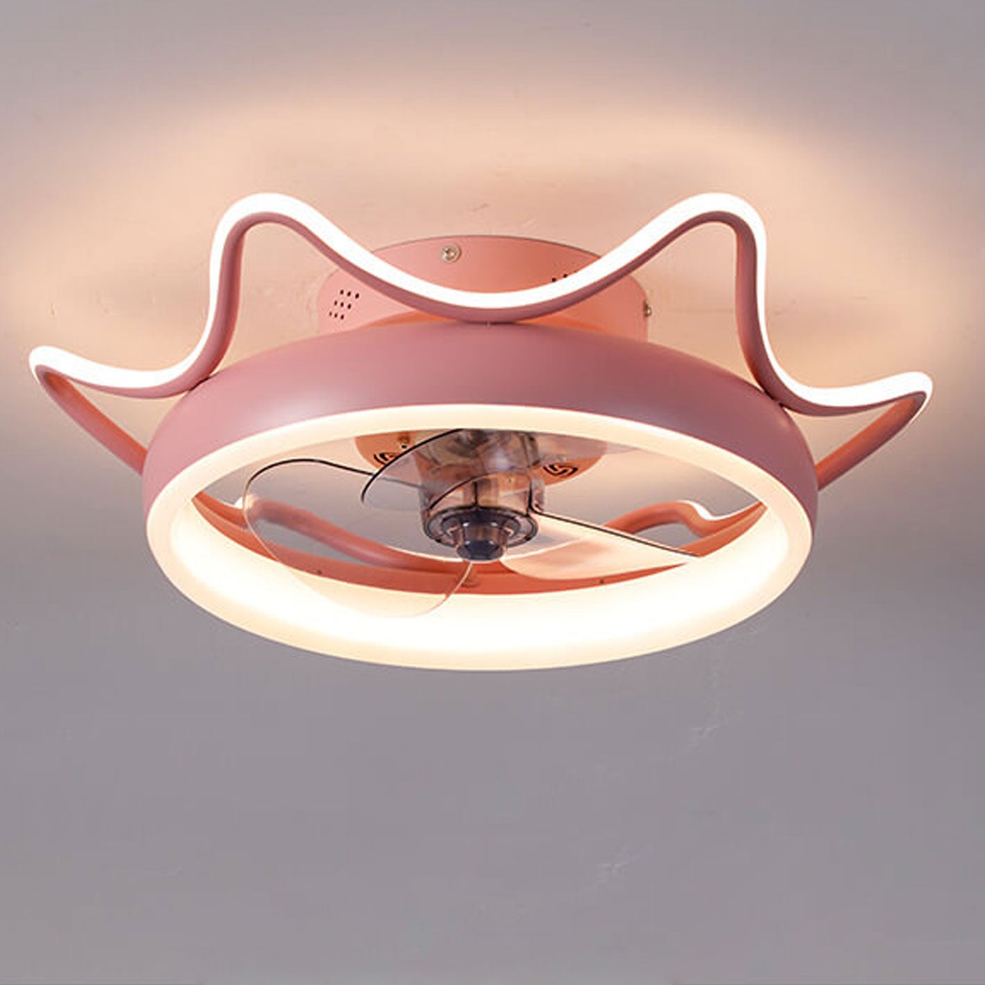 11-0e88ead8-7bc7-47a7-95c4-68fd9082dee8.jpg Nordic Light Luxury Round Wrought Iron LED Flush Mount Ceiling Fan Light - Image 1