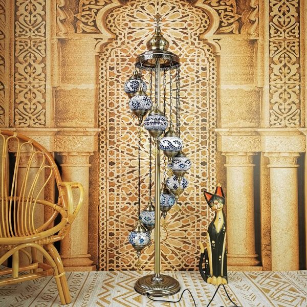 Retro Turkish Moroccan Globe 9-Light Standing Floor Lamp - Image 18