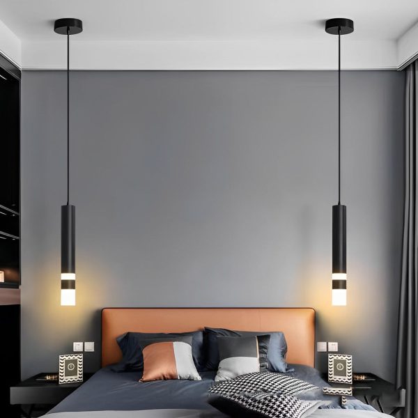 Personality Minimalist LED Black Nordic Pendant Light Kitchen Island Lighting - Image 11