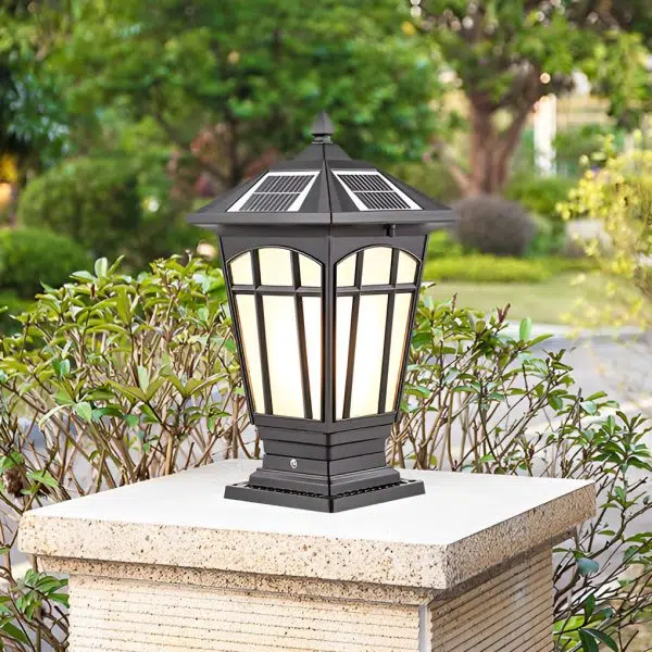 Waterproof Aluminum LED Brown Retro Solar Solar Post Cap Lights Pillar Lamp - Image 4