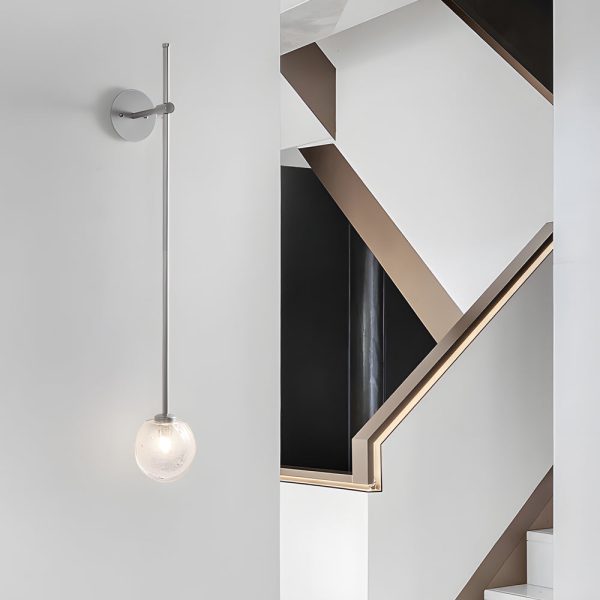 1-Light Glass Bubble Globe Slim Wall Light - Image 9