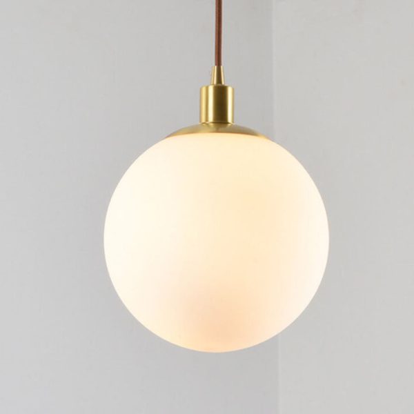 Nordic Minimalist White Orb 1-Light Pendant Light - Image 6