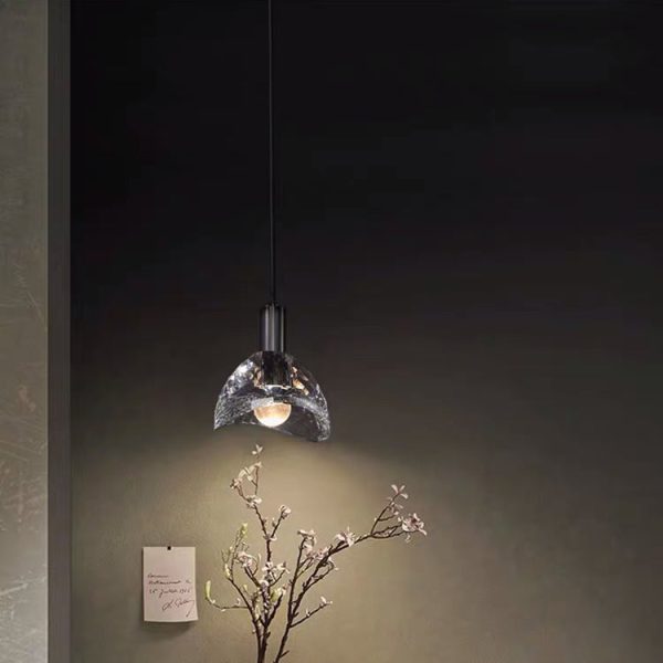 Contemporary Luxury Dazzling Curve Crystal Brass 1-Light Pendant Light For Living Room - Image 10