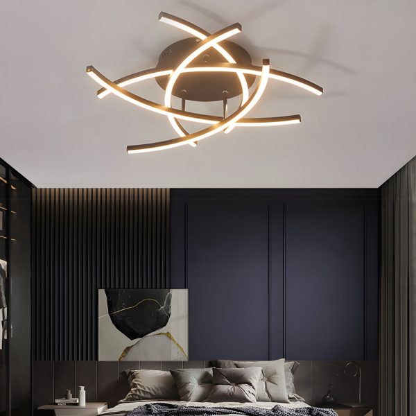 Personality Lines LED Dimmable with Remote Control Modern Ceiling Light Fixture - Image 2