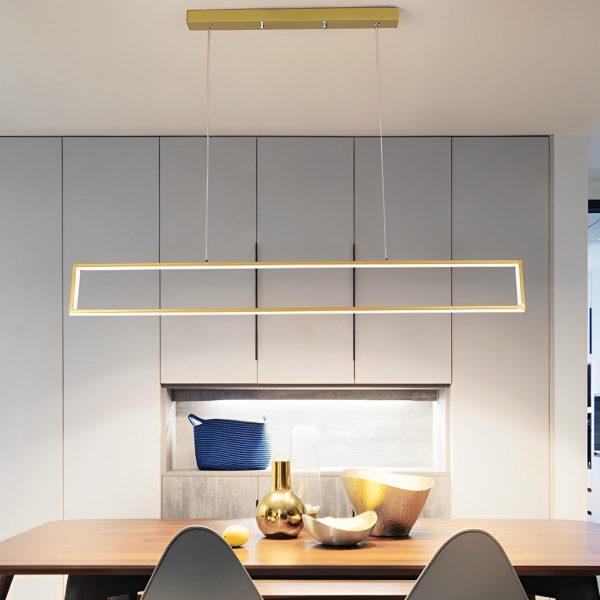 Creative Rectangular Frame LED Modern Chandelier Hanging Ceiling Lamp - Image 3