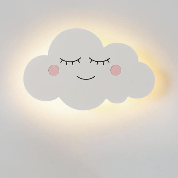Nordic Creative Clouds Iron Emoji LED Kids Wall Sconce Lamp - Image 4