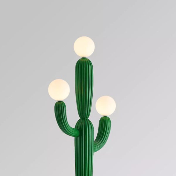 Contemporary Creative Cactus Resin Glass 3-Light Standing Floor Lamp For Living Room - Image 6