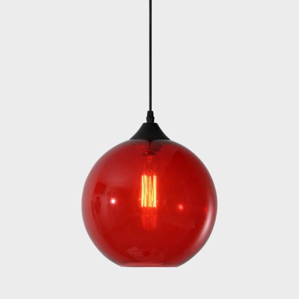 Nordic Minimalist Stained Round Glass 1-Light Pendant Light - Image 10
