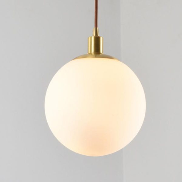 Nordic Minimalist Milky White Glass Ball 1-Light Pendant Light - Image 19