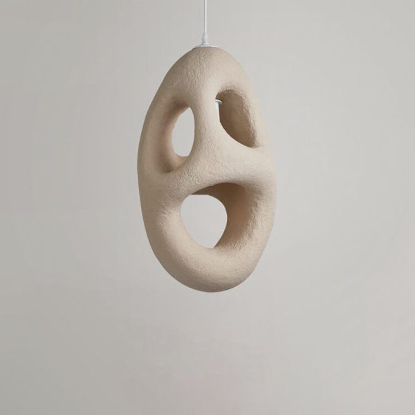 Japanese Wabi-sabi Resin Geometric Circle 1-Light Pendant Light - Image 20