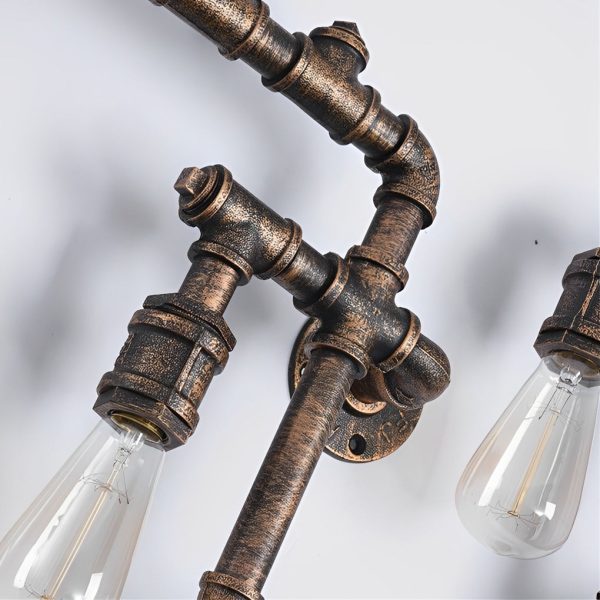 Vintage Iron Water Pipes Retro Creative Industrial Style Wall Light Fixture - Image 6