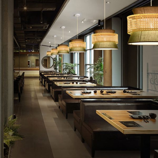 Modern Rattan Japanese Drum Shape 1-Light Pendant Light - Image 14