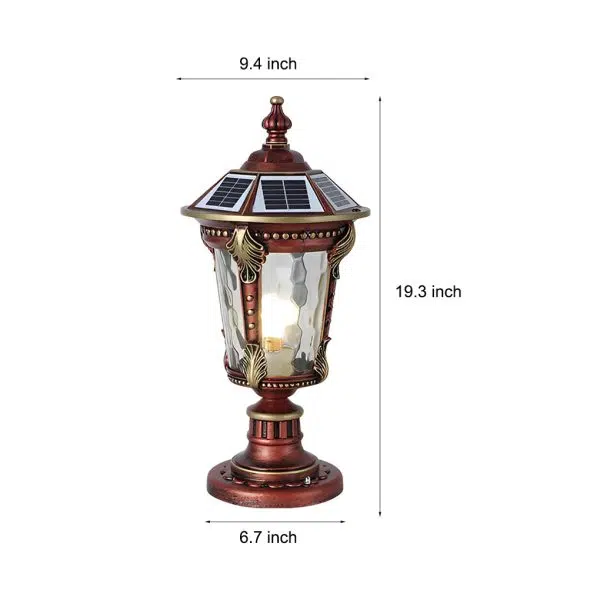 Dual Purpose Waterproof Aluminum Retro Solar Fence Post Lights with Remote - Image 7