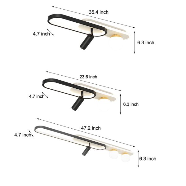 Rectangular Rings Three Step Dimming Modern Ceiling Lights Spotlights - Image 7