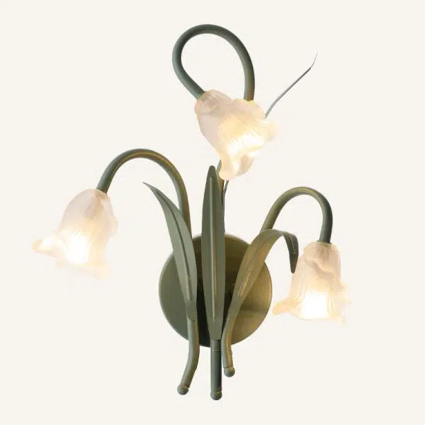 Contemporary Creative Floral Iron Glass 3/6 Wall Sconce Lamp For Bedroom - Image 3