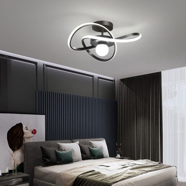 Nordic Modern Simple Streamer Surround Design LED Semi-Flush Mount Light - Image 12