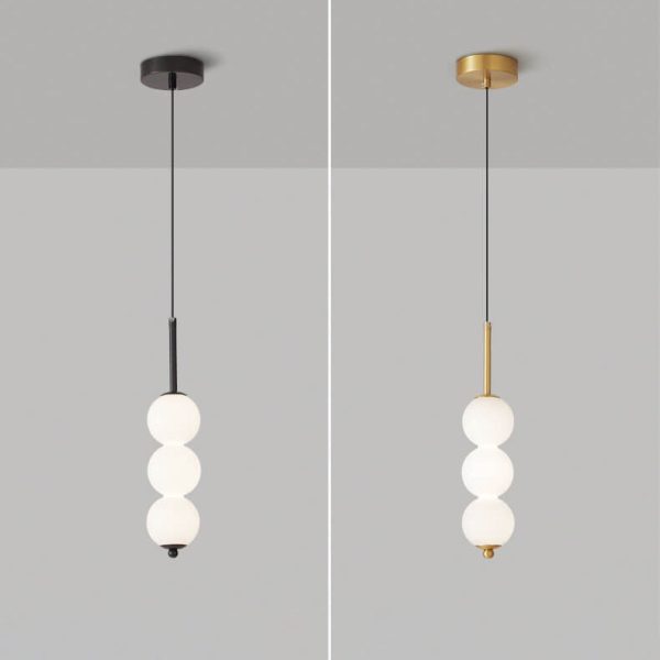 Nordic Creative Brass Spherical Glass Long Strip LED Pendant Light - Image 14