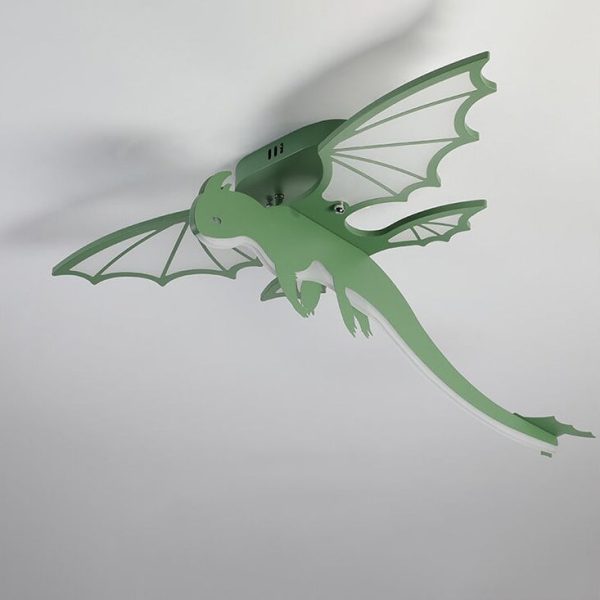 Contemporary Creative Acrylic Cartoon Dinosaur LED Semi-Flush Mount Ceiling Light For Bedroom - Image 12