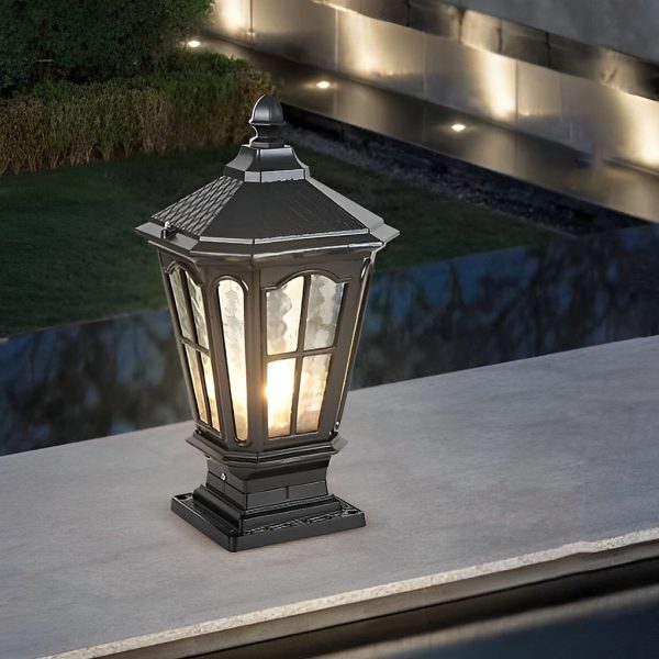 Retro Pavilion Shape Waterproof LED Solar Powered Fence Post Lights - Image 8