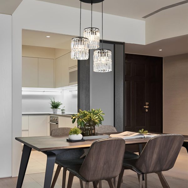 Cylindrical Crystal Shade Three Step Dimming Nordic Hanging Lights Fixture - Image 4