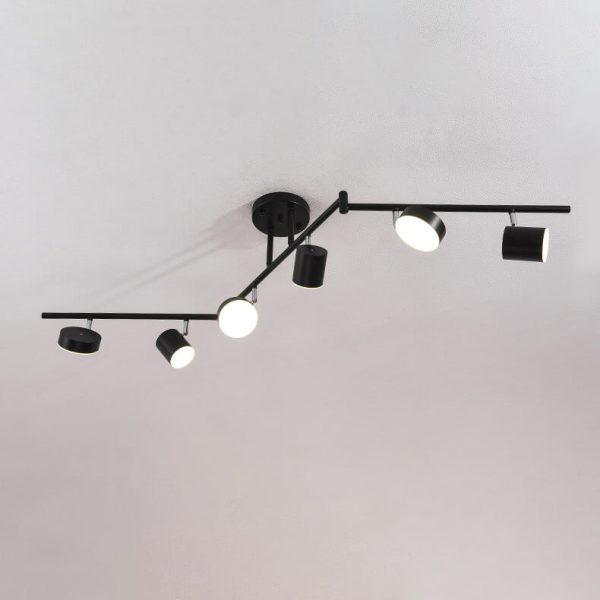 Modern Creative Rotating Track Spotlight LED Semi-Flush Mount Ceiling Light - Image 6