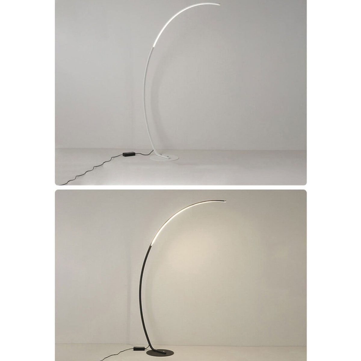Minimalist Curved Line LED Aluminum Standing Floor Lamp - Image 14