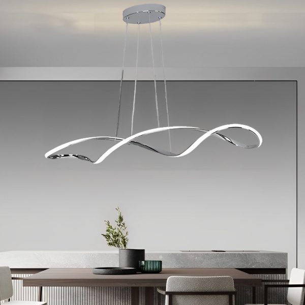 Creative Waves Stepless Dimming LED Electroplating Modern Chandelier - Image 7