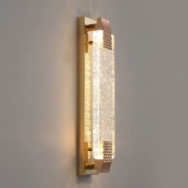 European Light Luxury Rectangular Bubble Crystal LED Wall Sconce Lamp - Image 17