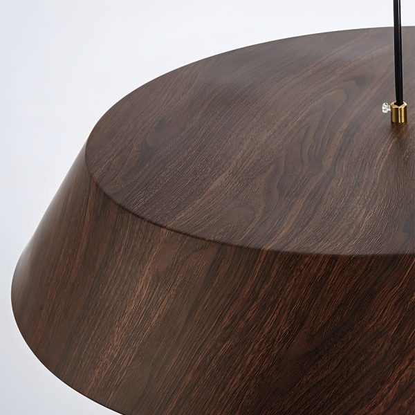 15.74-Inch Round Wood Japanese Style LED Pendant Light - Image 9