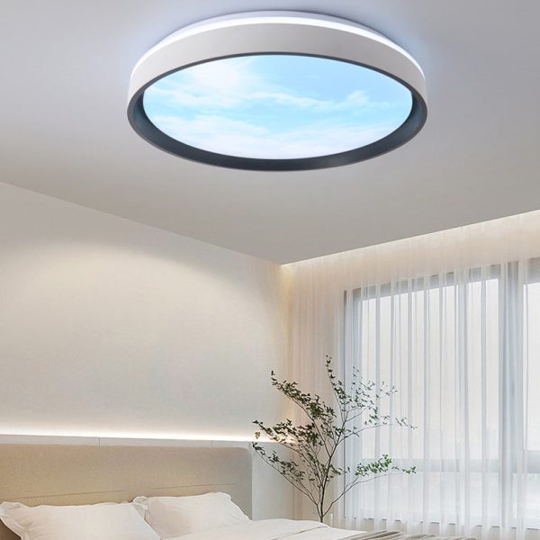 Modern Simplicity Iron Acrylic Round Square Rectangular Sunny Sky LED Flush Mount Ceiling Light For Living Room - Image 6