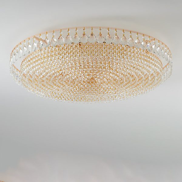 Modern Luxury Circle Iron Crystal 4/6/8/10 Light Flush Mount Ceiling Light For Living Room - Image 10