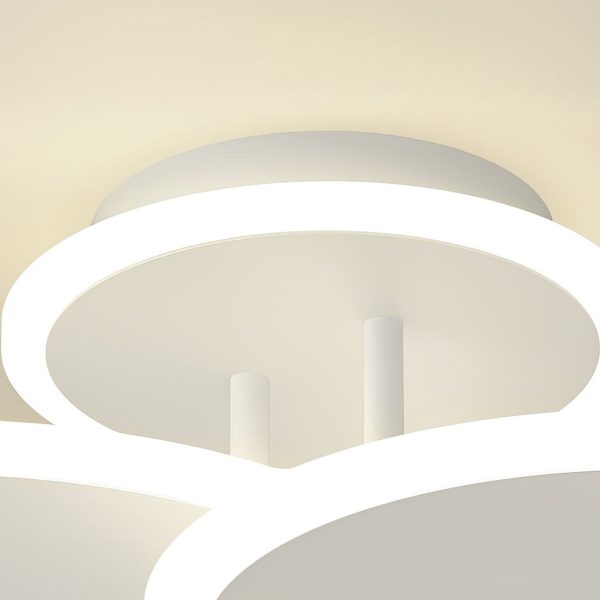 2/3/6 Round Three Step Dimming LED Matte White Nordic Ceiling Lights Fixture - Image 14