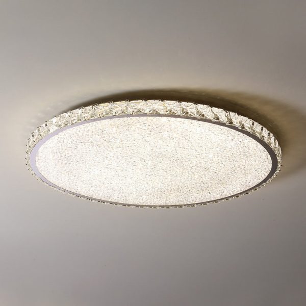 Modern Luxury Stainless Steel Crystal Round Square Rectangular LED Flush Mount Ceiling Light For Living Room - Image 23