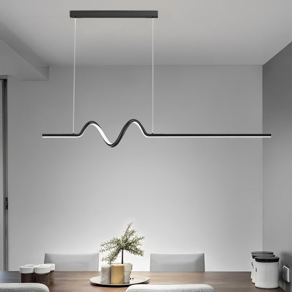 Creative Minimalist Wavy Strip LED Stepless Dimming Nordic Chandelier - Image 8