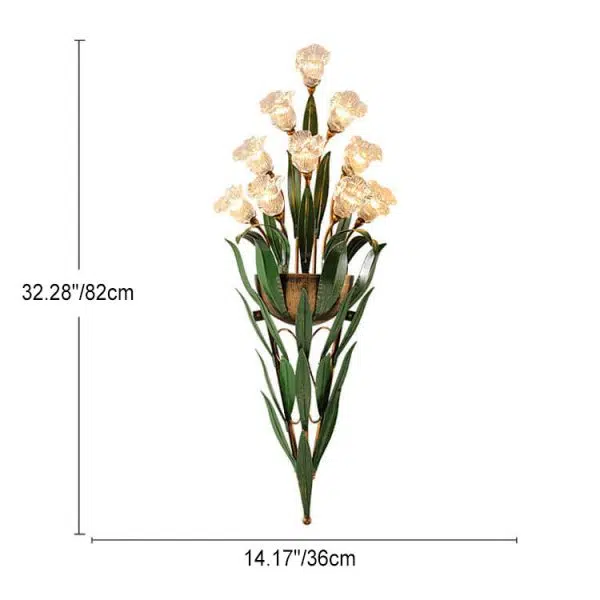 Modern Minimalist Glass Flower 6/10-Light Wall Sconce Lamp - Image 4