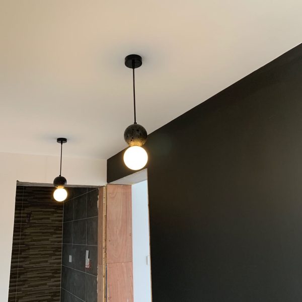 Contemporary Scandinavian Orb Terrazzo 1-Light Pendant Light For Bedroom - Image 13