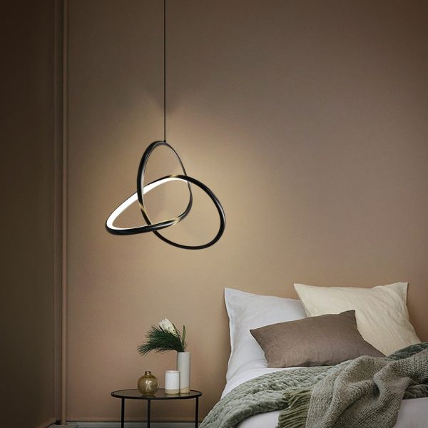 Circular Rings Creative Three Step Dimming LED Modern Chandelier Light - Image 6