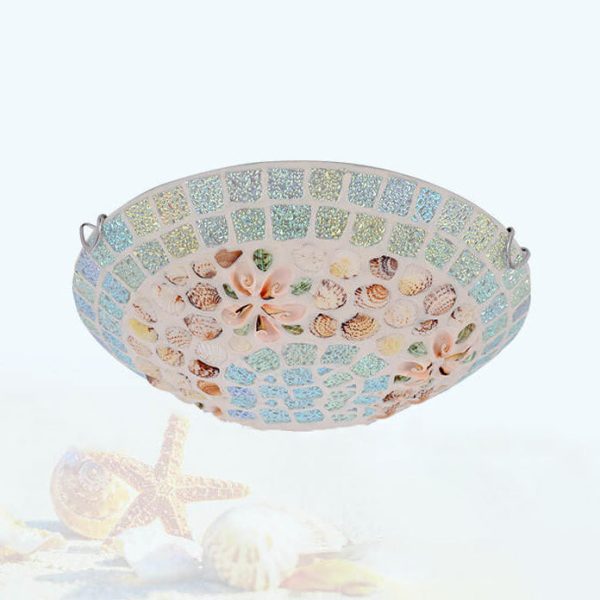 Tiffany Creative Mosaic Shells 1-Light Flush Mount Ceiling Light - Image 16