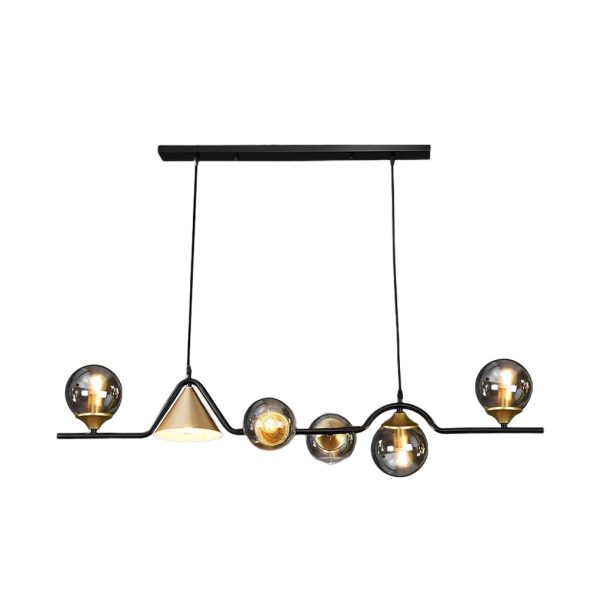 Strip Cone Glass Bubbles LED Iron Electroplating Nordic Chandelier - Image 27