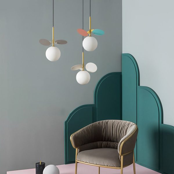 Colorful Creative Glass Flower Leaves Nordic Pendant Lights Chandelier - Image 8