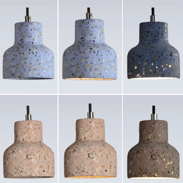 Contemporary Scandinavian Round Terrazzo Jade 1-Light Pendant Light For Living Room - Image 16