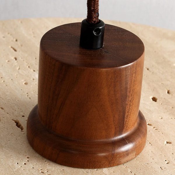 Japanese Minimalist Round Yellow Travertine Shade 1-Light Semi-Flush Mount Ceiling Light - Image 14