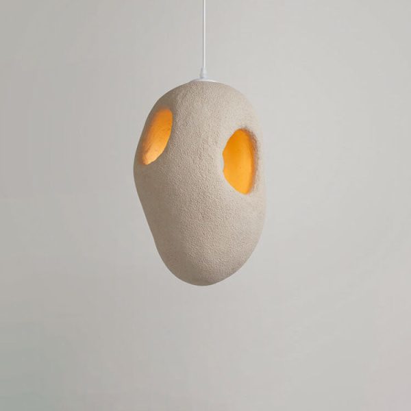 Japanese Wabi-sabi Resin Geometric Circle 1-Light Pendant Light - Image 21