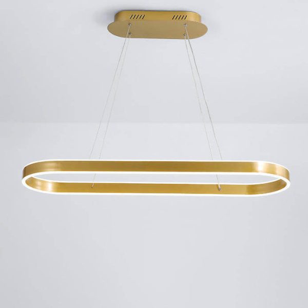 Modern Minimalist Light Luxury Oval Aluminum LED Chandelier - Image 2