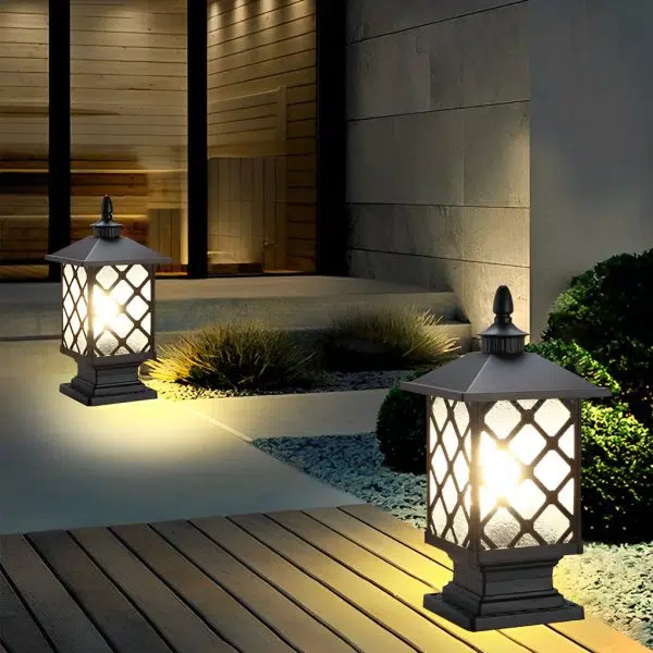 Retro Creative Waterproof Modern Outdoor Fence Post Lights Pillar Lamp - Image 4