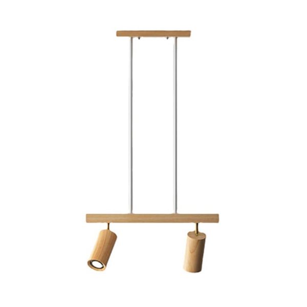 Nordic Minimalist Solid Wood Spotlight Track 2/3/4 Light Chandelier - Image 11